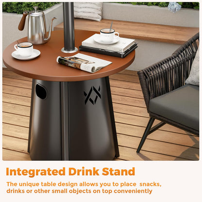 50,000 BTU Outdoor Heaters for Patio with round Table Design, Premium 304 Stainless Steel Burner, Triple Protection System Propane Patio Heater for Porch Garden, Residential & Commercial Use