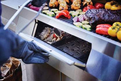 Stainless Steel PRO 605 Charcoal Professional BBQ Grill - PRO605CSS - Professional Style Charcoal Barbecue Grill, Full Size Cart Model Charcoal BBQ, Smoker Charcoal BBQ