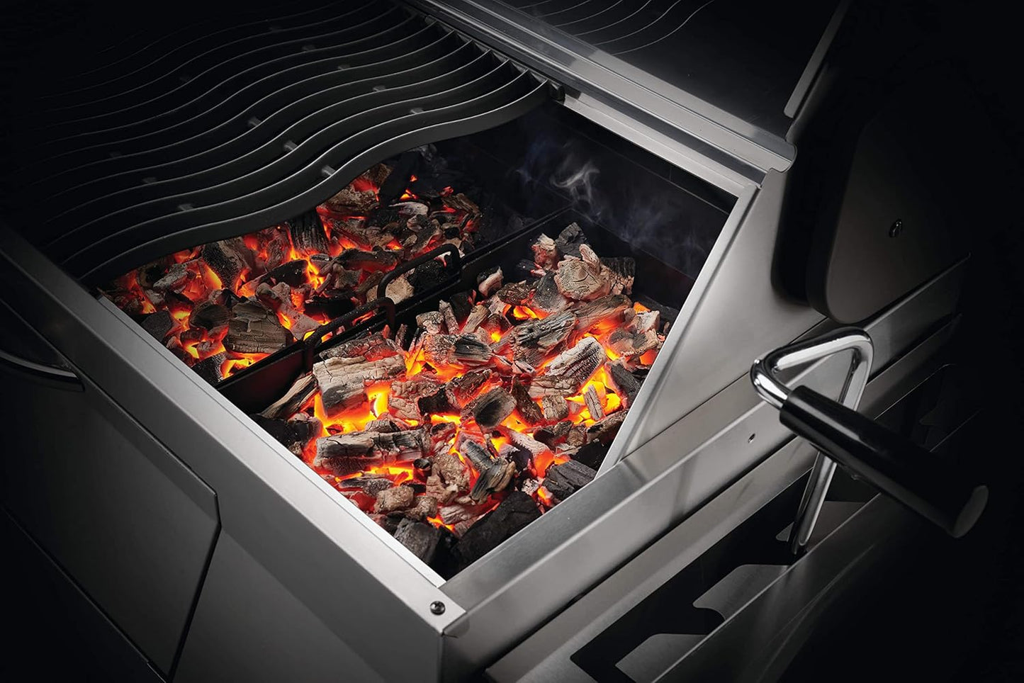 Stainless Steel PRO 605 Charcoal Professional BBQ Grill - PRO605CSS - Professional Style Charcoal Barbecue Grill, Full Size Cart Model Charcoal BBQ, Smoker Charcoal BBQ