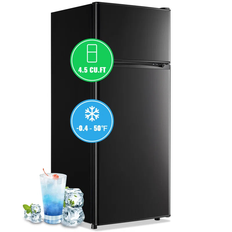 4.5 Cu.Ft Mini Fridge with Freezer Mini Fridge with Adjustable Shelves Small Refrigerator with 2-Door for Home, Kitchen, Office and Bedroom