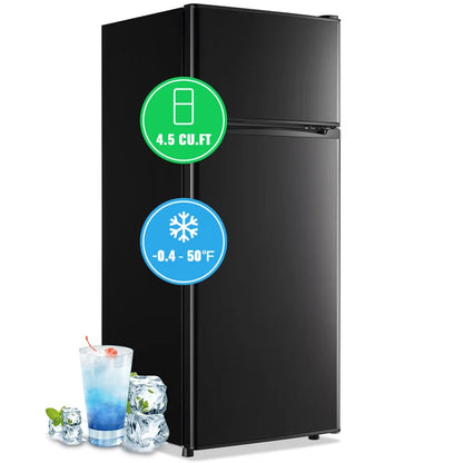 4.5 Cu.Ft Mini Fridge with Freezer Mini Fridge with Adjustable Shelves Small Refrigerator with 2-Door for Home, Kitchen, Office and Bedroom