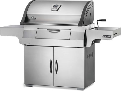 Stainless Steel PRO 605 Charcoal Professional BBQ Grill - PRO605CSS - Professional Style Charcoal Barbecue Grill, Full Size Cart Model Charcoal BBQ, Smoker Charcoal BBQ