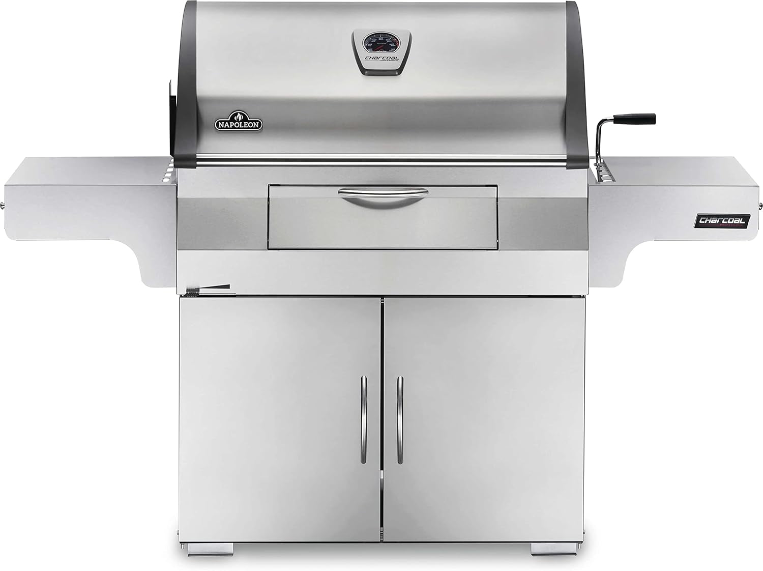 Stainless Steel PRO 605 Charcoal Professional BBQ Grill - PRO605CSS - Professional Style Charcoal Barbecue Grill, Full Size Cart Model Charcoal BBQ, Smoker Charcoal BBQ