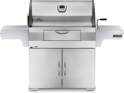 Stainless Steel PRO 605 Charcoal Professional BBQ Grill - PRO605CSS - Professional Style Charcoal Barbecue Grill, Full Size Cart Model Charcoal BBQ, Smoker Charcoal BBQ