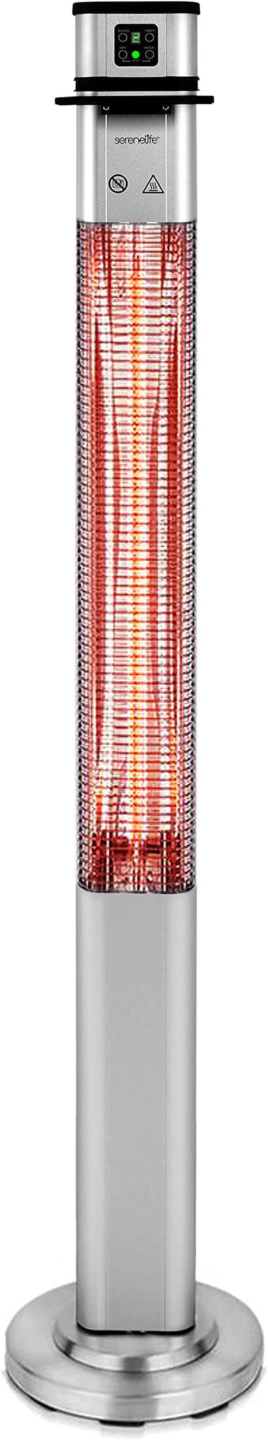 Infrared Patio Heater, Electric Patio Heater for Indoor/Outdoor Use, 1500 W (Silver)