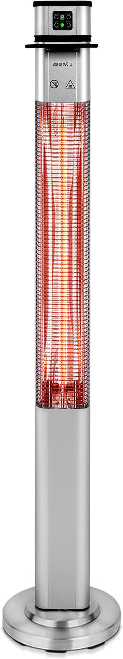 Infrared Patio Heater, Electric Patio Heater for Indoor/Outdoor Use, 1500 W (Silver)