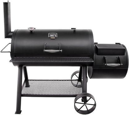 Longhorn Reverse Flow Offset Charcoal Smoker and Grill with 1060 Sq. In. Cooking Area in Black
