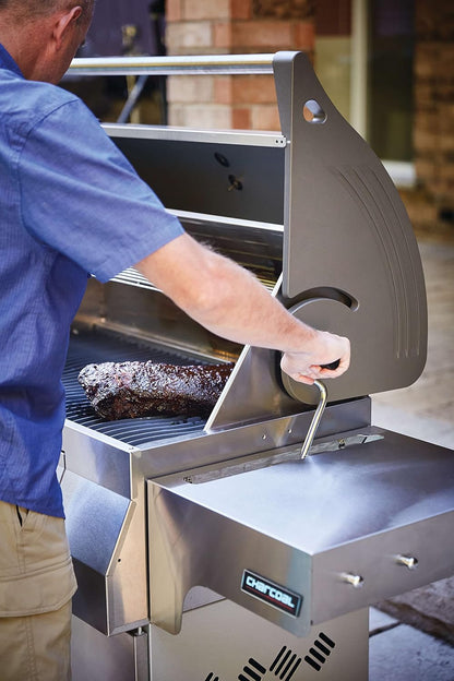 Stainless Steel PRO 605 Charcoal Professional BBQ Grill - PRO605CSS - Professional Style Charcoal Barbecue Grill, Full Size Cart Model Charcoal BBQ, Smoker Charcoal BBQ