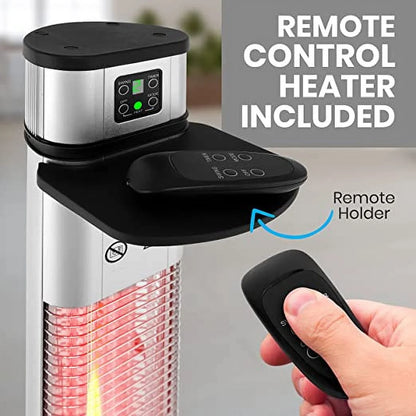 Infrared Patio Heater, Electric Patio Heater for Indoor/Outdoor Use, 1500 W (Silver)