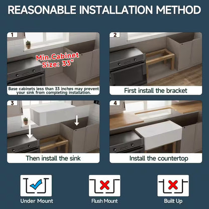 Farmhouse Sink 30 In. Single Bowl Gloss White Fireclay Kitchen Sink Apron Sink with Strainer and Bottom Grid Barn Sink