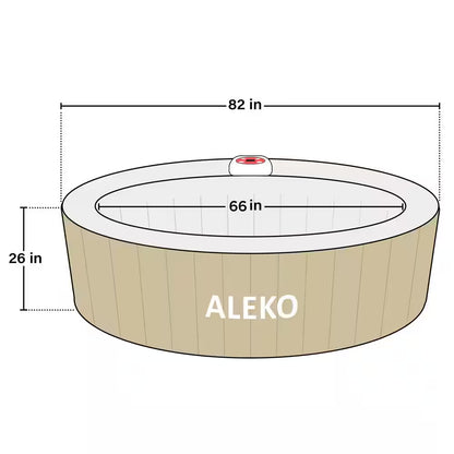 6-Person 130-Jet round Inflatable Hot Tub in Grey inside and Brown outside - 265 Gal.